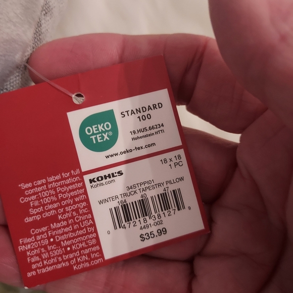 18 x 18 Collie inspired Holiday Pillow by st. nicholas square. NWT. - Picture 3 of 7